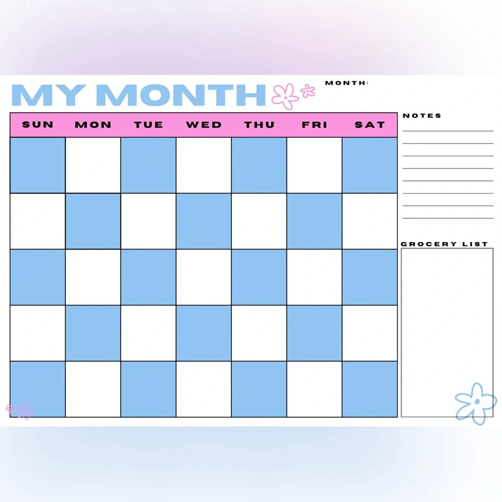 Multi color Fridge calendar 20x14